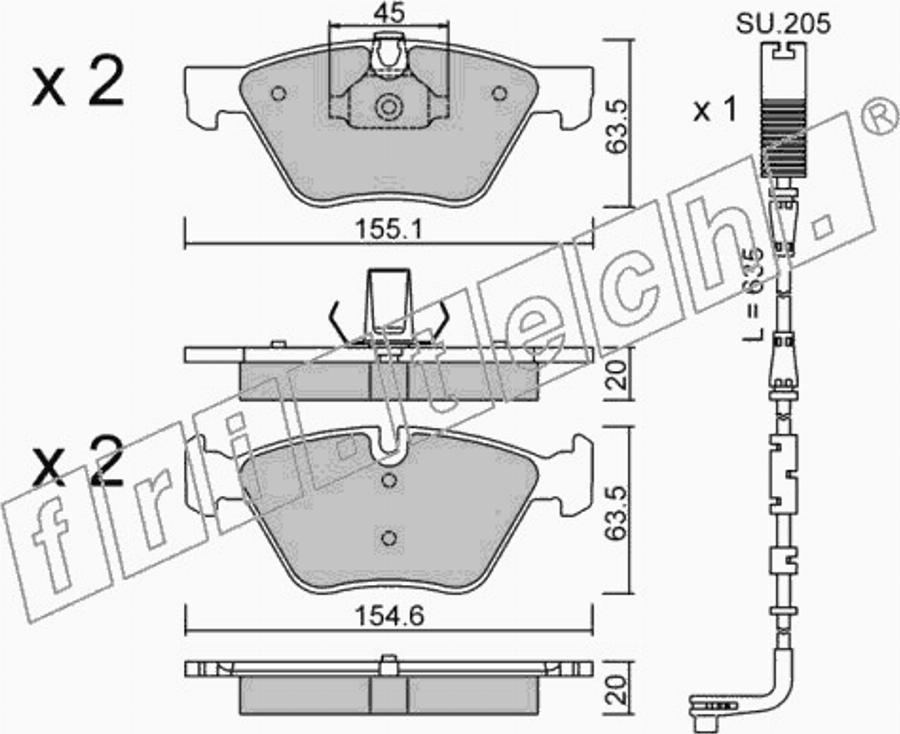 Fri.Tech. 573.3W - Kit de plaquettes de frein, frein à disque cwaw.fr