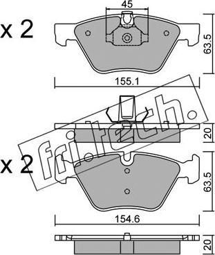 Fri.Tech. 573.3 - Kit de plaquettes de frein, frein à disque cwaw.fr