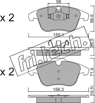 Fri.Tech. 691.6 - Kit de plaquettes de frein, frein à disque cwaw.fr