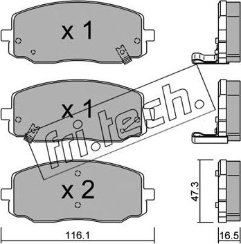 Fri.Tech. 645.0 - Kit de plaquettes de frein, frein à disque cwaw.fr