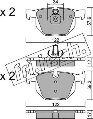 Fri.Tech. 660.4 - Kit de plaquettes de frein, frein à disque cwaw.fr