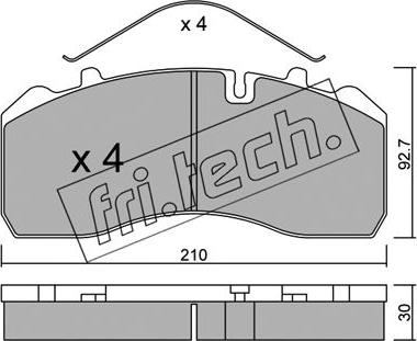 Fri.Tech. 600.0 - Kit de plaquettes de frein, frein à disque cwaw.fr