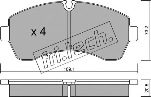 Fri.Tech. 689.0 - Kit de plaquettes de frein, frein à disque cwaw.fr