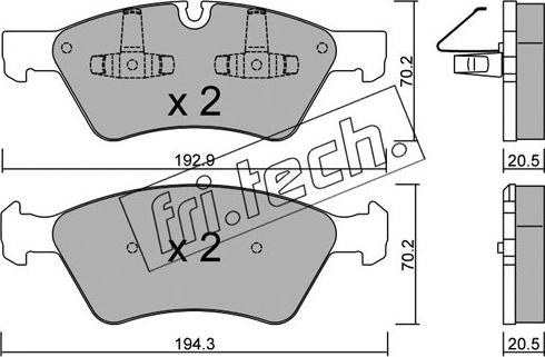 Fri.Tech. 686.0 - Kit de plaquettes de frein, frein à disque cwaw.fr