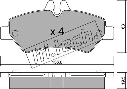 Fri.Tech. 688.0 - Kit de plaquettes de frein, frein à disque cwaw.fr