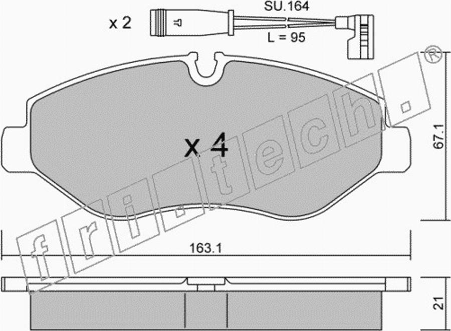 Fri.Tech. 6870W - Kit de plaquettes de frein, frein à disque cwaw.fr