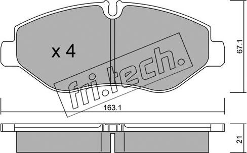 Fri.Tech. 687.1 - Kit de plaquettes de frein, frein à disque cwaw.fr