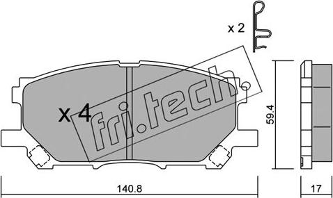 Fri.Tech. 634.0 - Kit de plaquettes de frein, frein à disque cwaw.fr