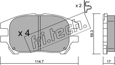 Fri.Tech. 633.0 - Kit de plaquettes de frein, frein à disque cwaw.fr