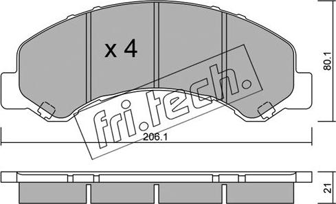 Fri.Tech. 637.0 - Kit de plaquettes de frein, frein à disque cwaw.fr