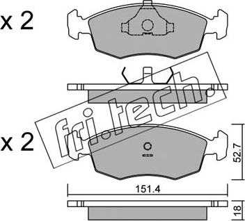 Fri.Tech. 096.2 - Kit de plaquettes de frein, frein à disque cwaw.fr