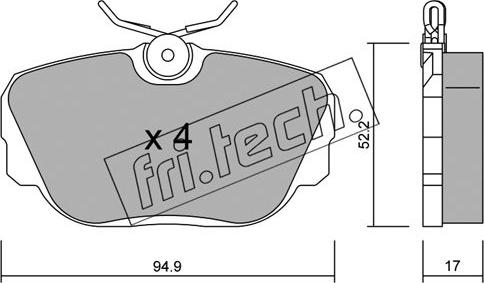 Fri.Tech. 044.0 - Kit de plaquettes de frein, frein à disque cwaw.fr