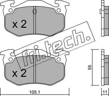 Fri.Tech. 040.0 - Kit de plaquettes de frein, frein à disque cwaw.fr