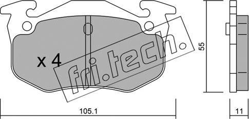 Fri.Tech. 040.2 - Kit de plaquettes de frein, frein à disque cwaw.fr