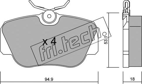 Fri.Tech. 043.0 - Kit de plaquettes de frein, frein à disque cwaw.fr