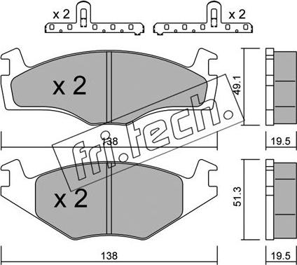 Fri.Tech. 047.1K - Kit de plaquettes de frein, frein à disque cwaw.fr