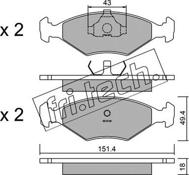 Fri.Tech. 059.3 - Kit de plaquettes de frein, frein à disque cwaw.fr