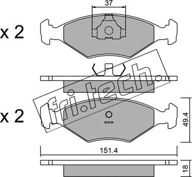 Fri.Tech. 059.2 - Kit de plaquettes de frein, frein à disque cwaw.fr