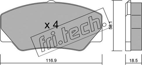 Fri.Tech. 058.0 - Kit de plaquettes de frein, frein à disque cwaw.fr