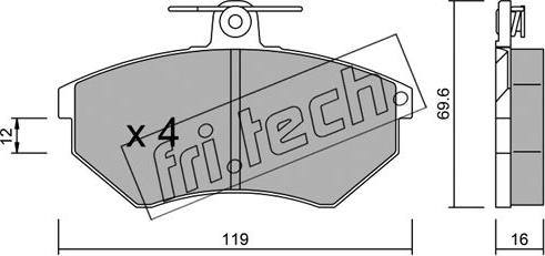 Fri.Tech. 052.0 - Kit de plaquettes de frein, frein à disque cwaw.fr