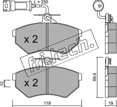 Fri.Tech. 052.3 - Kit de plaquettes de frein, frein à disque cwaw.fr