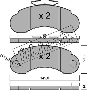 Fri.Tech. 057.0 - Kit de plaquettes de frein, frein à disque cwaw.fr