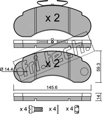 Fri.Tech. 057.1 - Kit de plaquettes de frein, frein à disque cwaw.fr