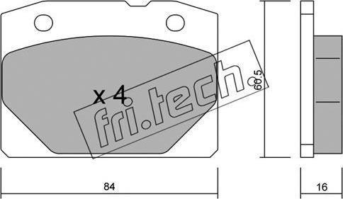 Fri.Tech. 008.0 - Kit de plaquettes de frein, frein à disque cwaw.fr