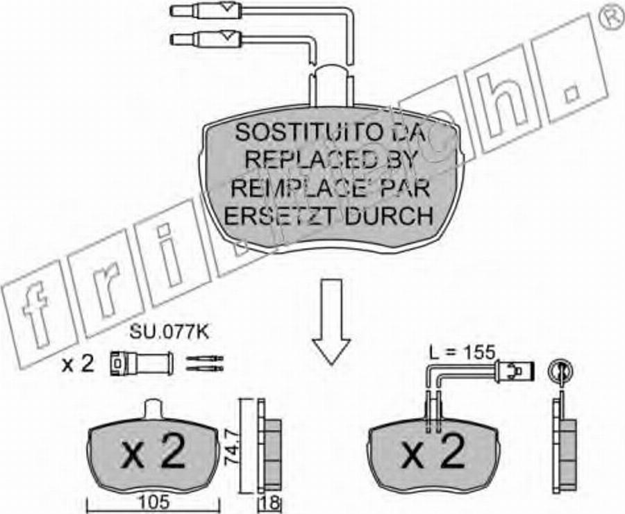 Fri.Tech. 0184 - Kit de plaquettes de frein, frein à disque cwaw.fr