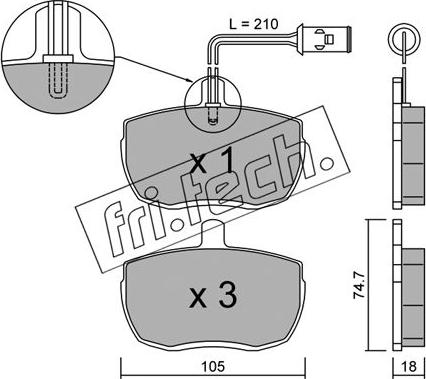 Fri.Tech. 018.5 - Kit de plaquettes de frein, frein à disque cwaw.fr