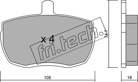 Fri.Tech. 018.0 - Kit de plaquettes de frein, frein à disque cwaw.fr