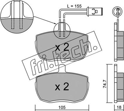 Fri.Tech. 018.1 - Kit de plaquettes de frein, frein à disque cwaw.fr