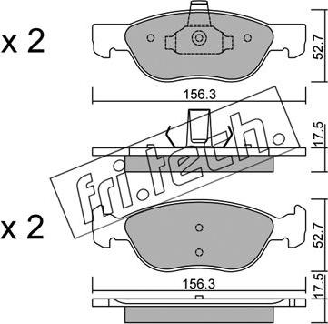 Fri.Tech. 084.2 - Kit de plaquettes de frein, frein à disque cwaw.fr