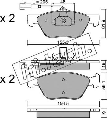 Fri.Tech. 085.0 - Kit de plaquettes de frein, frein à disque cwaw.fr