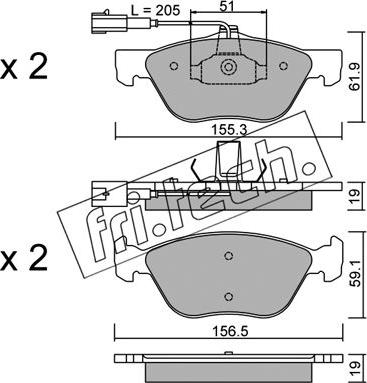 Fri.Tech. 085.1 - Kit de plaquettes de frein, frein à disque cwaw.fr