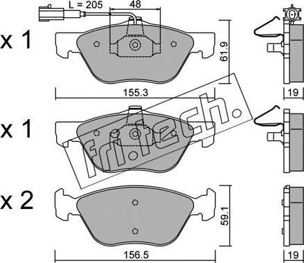 Fri.Tech. 085.2 - Kit de plaquettes de frein, frein à disque cwaw.fr