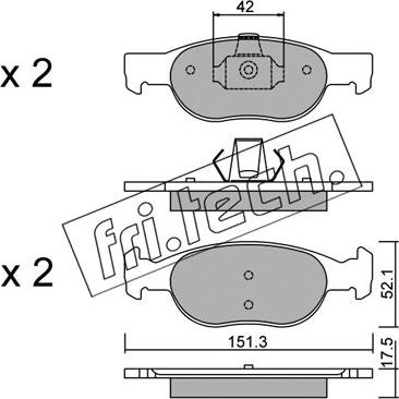 Fri.Tech. 081.1 - Kit de plaquettes de frein, frein à disque cwaw.fr