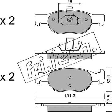 Fri.Tech. 081.2 - Kit de plaquettes de frein, frein à disque cwaw.fr