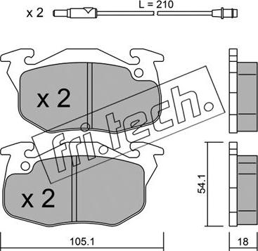 Fri.Tech. 039.0 - Kit de plaquettes de frein, frein à disque cwaw.fr