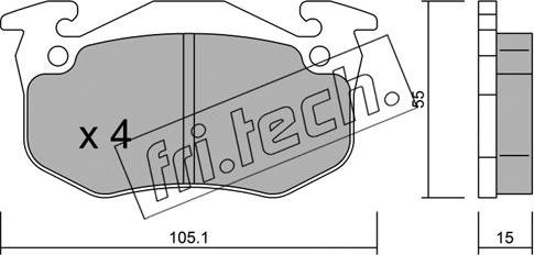 Fri.Tech. 038.5 - Kit de plaquettes de frein, frein à disque cwaw.fr