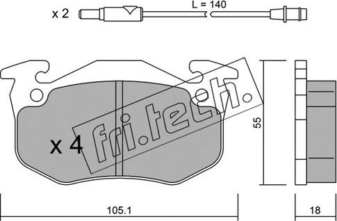 Fri.Tech. 038.1 - Kit de plaquettes de frein, frein à disque cwaw.fr