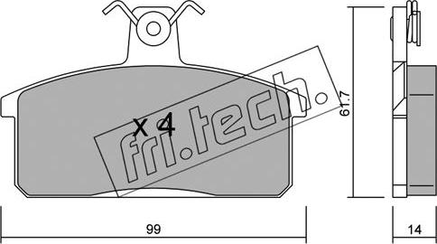 Fri.Tech. 028.4 - Kit de plaquettes de frein, frein à disque cwaw.fr