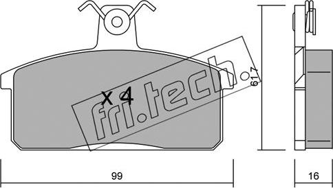 Fri.Tech. 028.0 - Kit de plaquettes de frein, frein à disque cwaw.fr