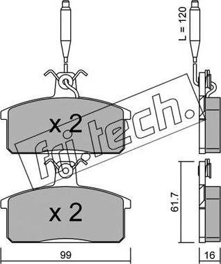 Fri.Tech. 028.3 - Kit de plaquettes de frein, frein à disque cwaw.fr