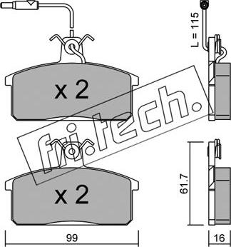 Fri.Tech. 028.2 - Kit de plaquettes de frein, frein à disque cwaw.fr