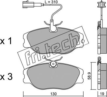 Fri.Tech. 074.2 - Kit de plaquettes de frein, frein à disque cwaw.fr