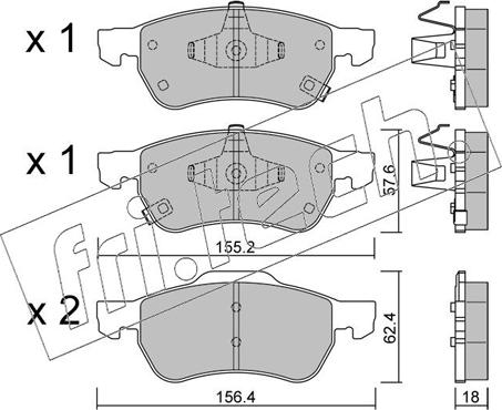 Fri.Tech. 1408.0 - Kit de plaquettes de frein, frein à disque cwaw.fr