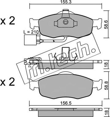 Fri.Tech. 148.1 - Kit de plaquettes de frein, frein à disque cwaw.fr