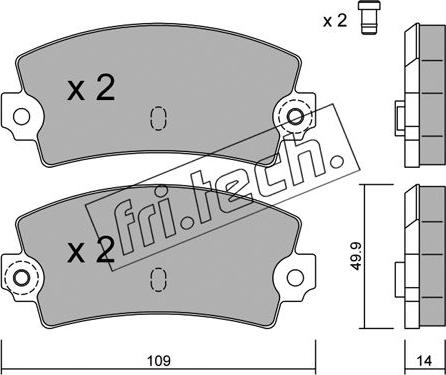 Fri.Tech. 150.1 - Kit de plaquettes de frein, frein à disque cwaw.fr