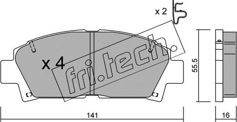 Fri.Tech. 169.0 - Kit de plaquettes de frein, frein à disque cwaw.fr